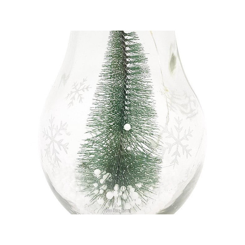 Ampoule décorative en Verre avec LED et Sapin de Noël