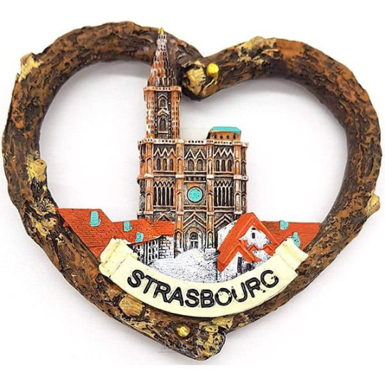 Magnet Décoratif Coeur Écorce Munster Cathédrale de Strasbourg