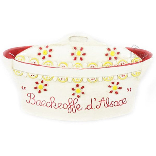 Magnet Décoratif Moule à Baeckeoffe Blanc Alsacien