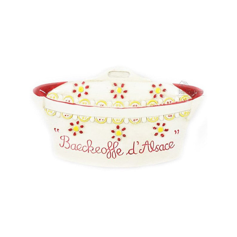 Magnet Décoratif Moule à Baeckeoffe Blanc Alsacien