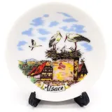 Assiette de Collection en Porcelaine décor Alsace et Support