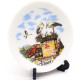 Assiette de Collection en Porcelaine décor Alsace et Support