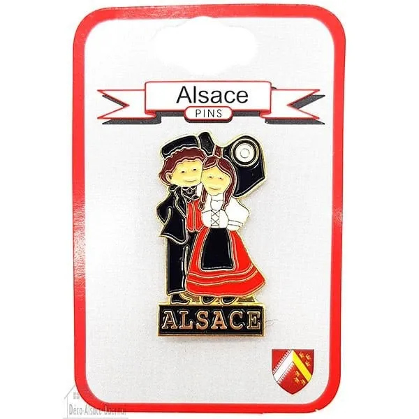 Pin's Brooch Collection with Alsatian Couple