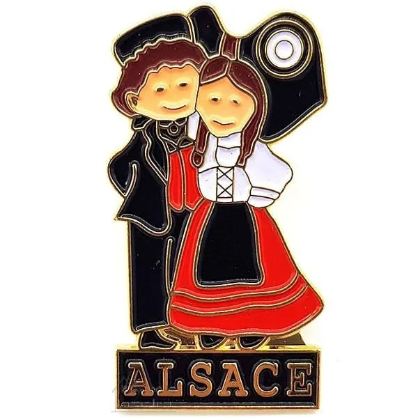 Pin's Brooch Collection with Alsatian Couple