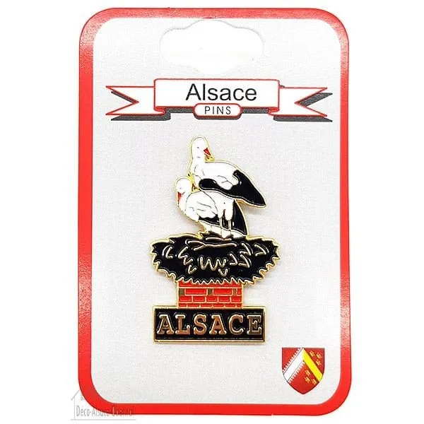 Pin Collector's Brooch with Stork Nest
