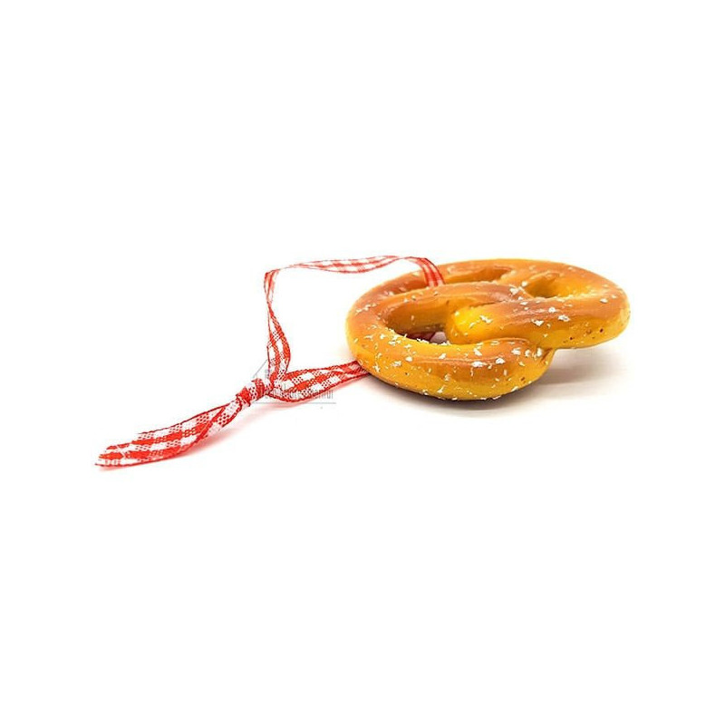 Bretzel décoratif à suspendre avec ruban façon Vichy