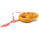 Decorative pretzel to hang with Vichy-style ribbon