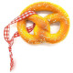 Bretzel décoratif à suspendre avec ruban façon Vichy