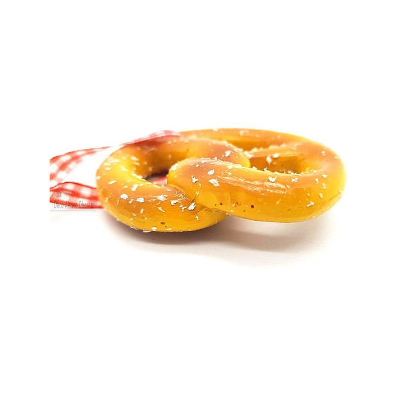 Bretzel décoratif à suspendre avec ruban façon Vichy