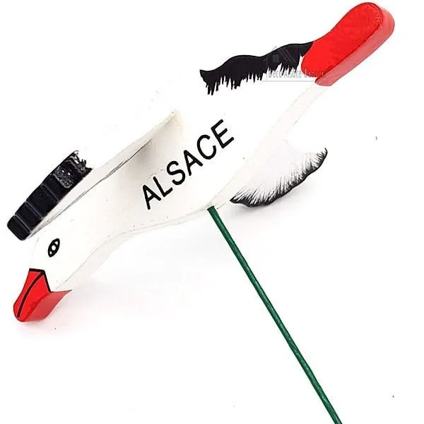 Flower Stem with Alsatian Stork articulated in Wood