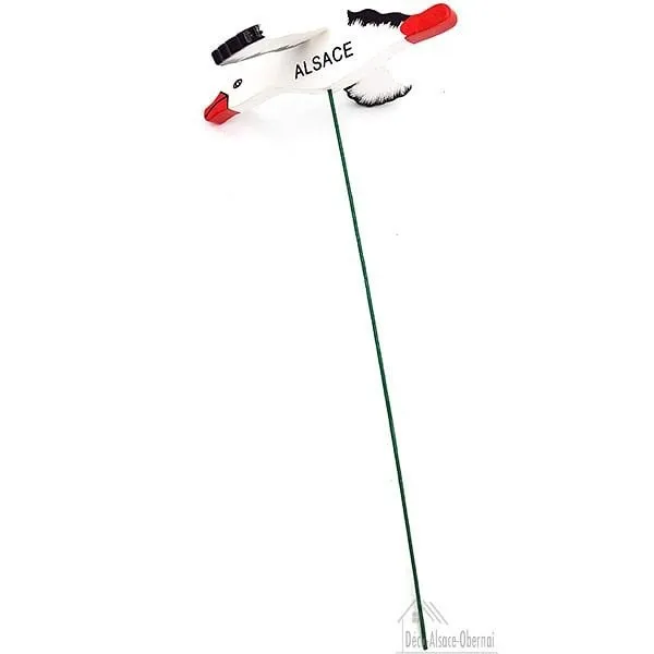 Flower Stem with Alsatian Stork articulated in Wood