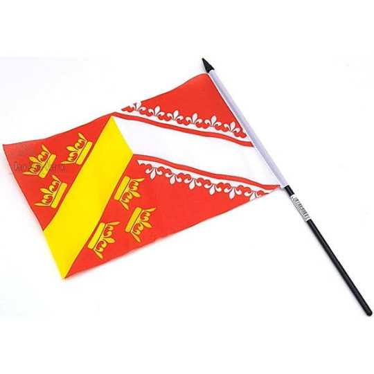Drapeau Alsace 23 cm x 15 cm avec Hampe