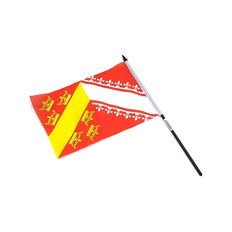 Drapeau Alsace 23 cm x 15 cm avec Hampe