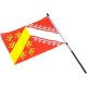 Drapeau Alsace 23 cm x 15 cm avec Hampe