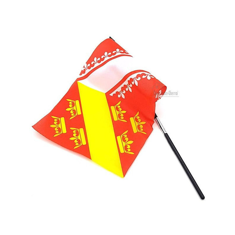 Drapeau Alsace 23 cm x 15 cm avec Hampe