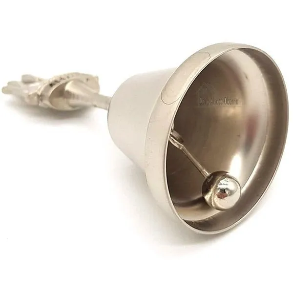 Alsace bell in silver metal with Stork Nest