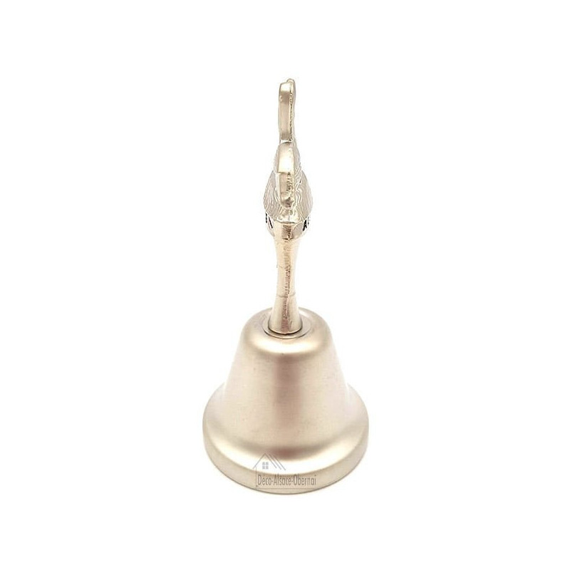 Cloche Alsace en métal argenté avec Nid de Cigogne