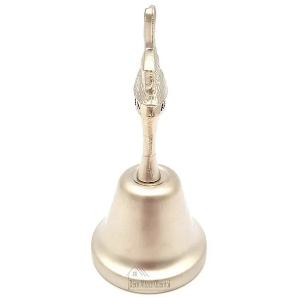 Cloche Alsace en métal argenté avec Nid de Cigogne