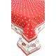 Square tablecloth 90 cm x 90 cm red Hearts motif stork decor