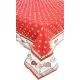 Nappe carrée 90 cm x 90 cm rouge motif Coeurs décor Cigognes