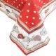 Nappe carrée 90 cm x 90 cm rouge motif Coeurs décor Cigognes