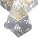 Square tablecloth 90 cm x 90 cm gray with Embroidered Lace and Hearts patterns