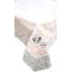 Nappe carrée 90 cm x 90 cm Beige Brodé Coeurs et Cigognes et Dentelles