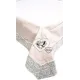 Nappe carrée 90 cm x 90 cm Beige Brodé Coeurs et Cigognes et Dentelles