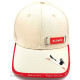 Casquette en Tissus beige avec Village et Cigogne d'Alsace