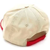 Beige fabric cap with Village and Stork from Alsace