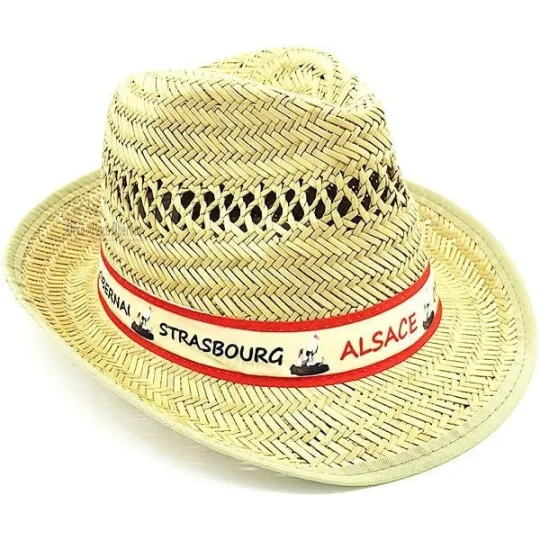 Chapeau en Paille avec Villages d'Alsace