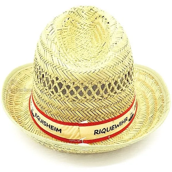 Strohhut mit Dörfern im Elsass
