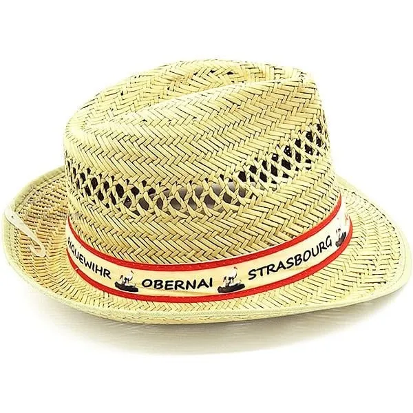 Strohhut mit Dörfern im Elsass