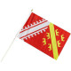 Drapeau Alsace 45 cm x 30 cm avec Hampe en Bois