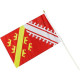 Drapeau Alsace 45 cm x 30 cm avec Hampe en Bois
