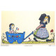 Poster Hansi Girl pulling a cart with a baby 43cm x 28cm