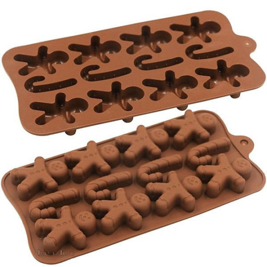 Moule en Silicone souple Bonhomme en Pain d'Épices