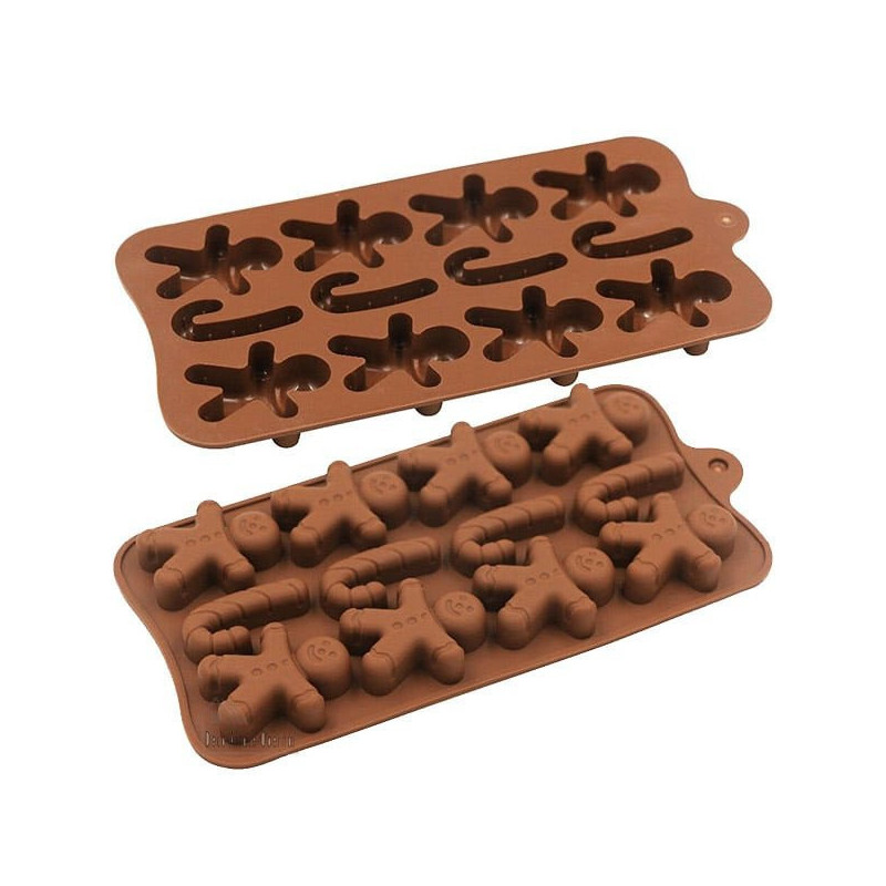 Moule en Silicone souple Bonhomme en Pain d'Épices