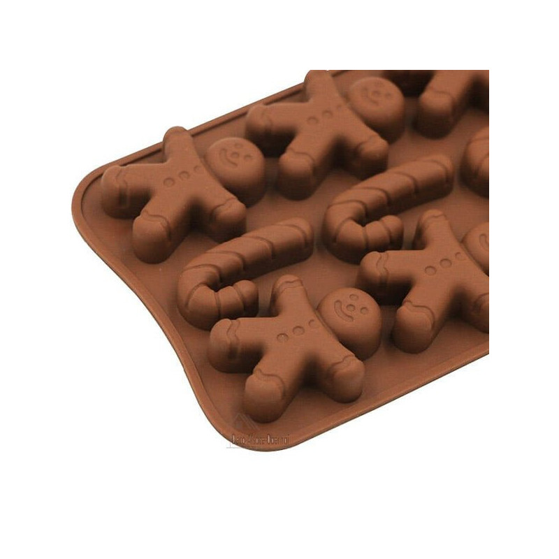 Moule en Silicone souple Bonhomme en Pain d'Épices