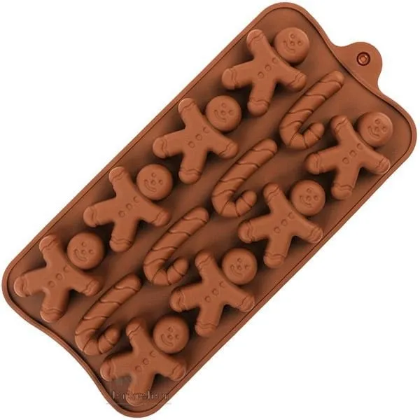 Moule en Silicone souple Bonhomme en Pain d'Épices