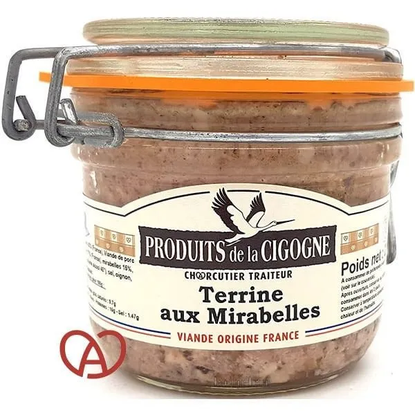 Handwerkliche Terrine mit Mirabellen