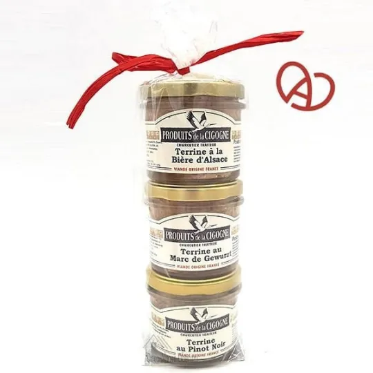 Lot of 3 Terrines d\'Alsace Artisanal 3 x 100 gr in Obernai