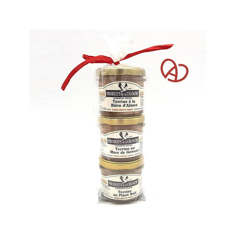 Lot of 3 Terrines d\'Alsace Artisanal 3 x 100 gr in Obernai
