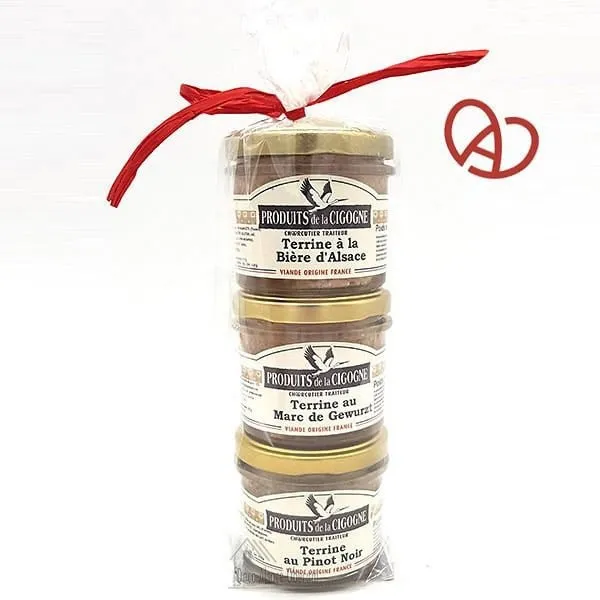 Lot of 3 Terrines d\'Alsace Artisanal 3 x 100 gr in Obernai