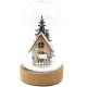 Scène de Noël sous Cloche avec Maison illuminé Led