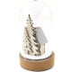Scène de Noël sous Cloche avec Maison illuminé Led