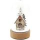 Scène de Noël sous Cloche avec Maison illuminé Led