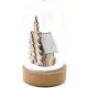 Scène de Noël sous Cloche avec Maison illuminé Led