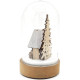 Scène de Noël sous Cloche avec Maison illuminé Led