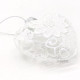 Glass Heart Pendant Decorated with White Lace